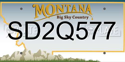SD2Q577 Montana License Plate