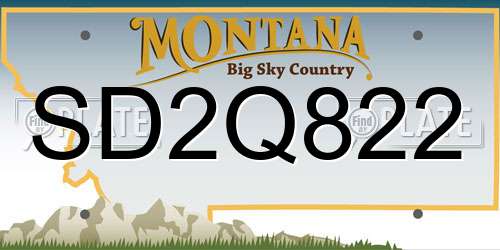 SD2Q822 Montana License Plate