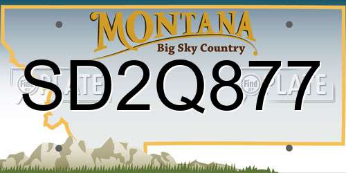 SD2Q877 Montana License Plate