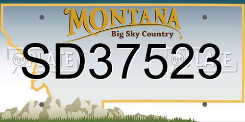 SD37523 Montana License Plate