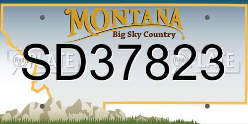 SD37823 Montana License Plate