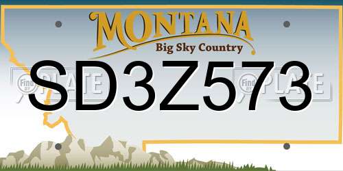 SD3Z573 Montana License Plate