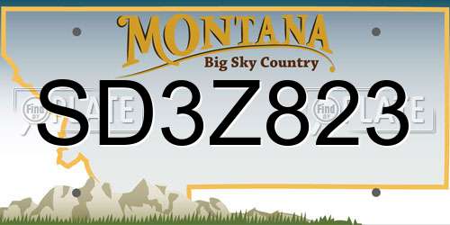 SD3Z823 Montana License Plate