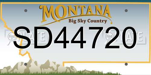 SD44720 Montana License Plate