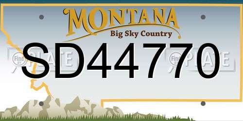 SD44770 Montana License Plate