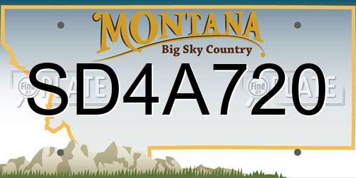 SD4A720 Montana License Plate