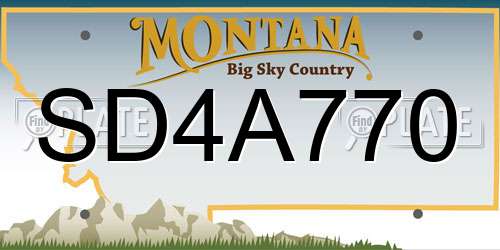 SD4A770 Montana License Plate