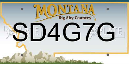 SD4G7G Montana License Plate