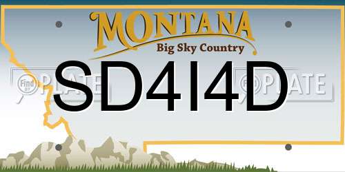 SD4I4D Montana License Plate