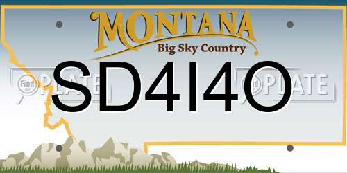 SD4I4O Montana License Plate