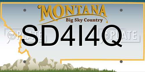 SD4I4Q Montana License Plate