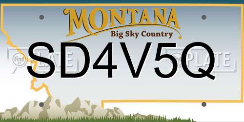 SD4V5Q Montana License Plate