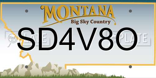 SD4V8O Montana License Plate