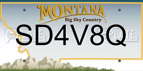 SD4V8Q Montana License Plate