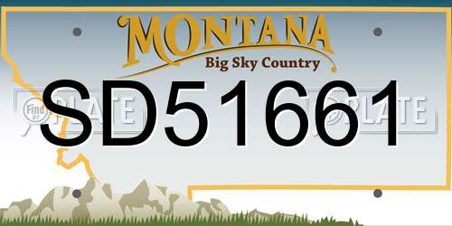 SD51661 Montana License Plate