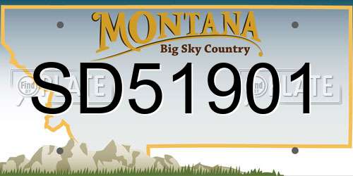 SD51901 Montana License Plate