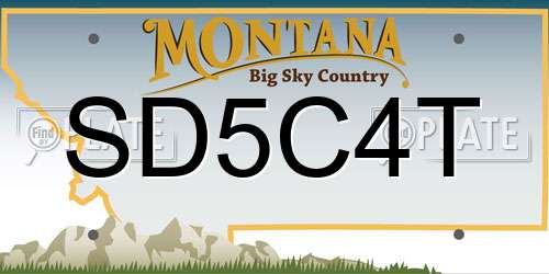 SD5C4T Montana License Plate
