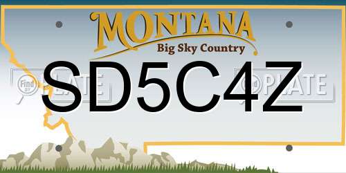 SD5C4Z Montana License Plate