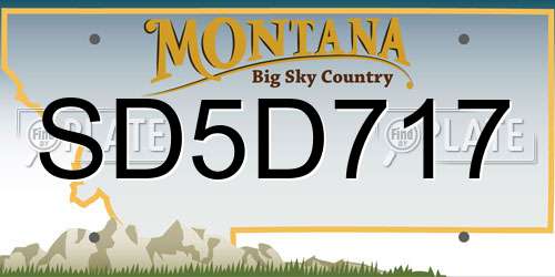 SD5D717 Montana License Plate