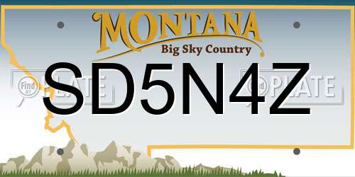 SD5N4Z Montana License Plate