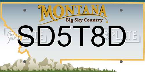 SD5T8D Montana License Plate
