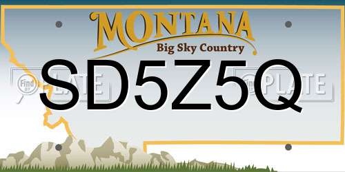 SD5Z5Q Montana License Plate