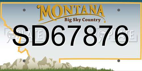 SD67876 Montana License Plate