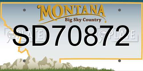 SD70872 Montana License Plate