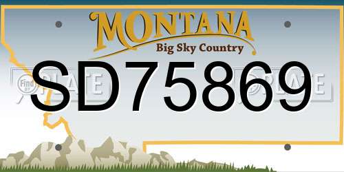 SD75869 Montana License Plate