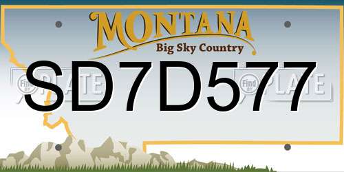 SD7D577 Montana License Plate