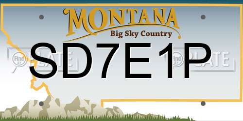 SD7E1P Montana License Plate