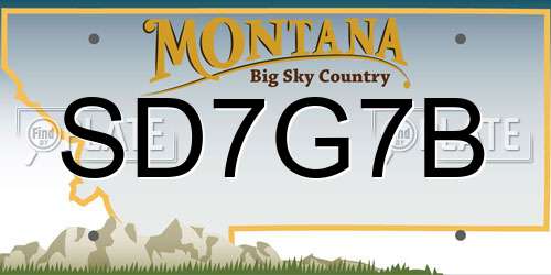 SD7G7B Montana License Plate