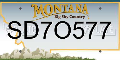 SD7O577 Montana License Plate