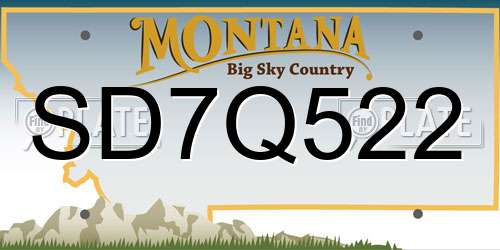 SD7Q522 Montana License Plate