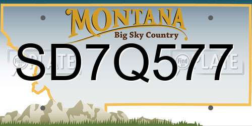 SD7Q577 Montana License Plate