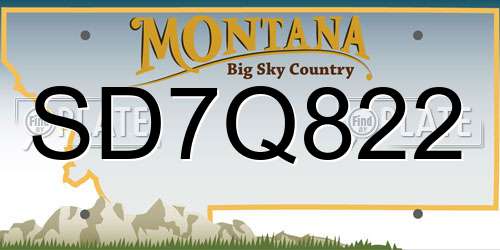 SD7Q822 Montana License Plate