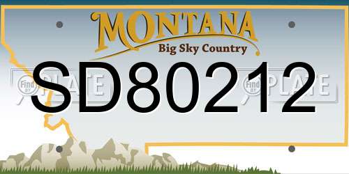 SD80212 Montana License Plate