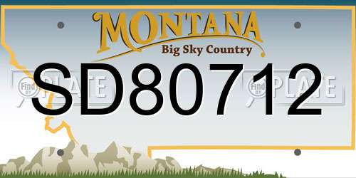 SD80712 Montana License Plate
