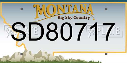 SD80717 Montana License Plate