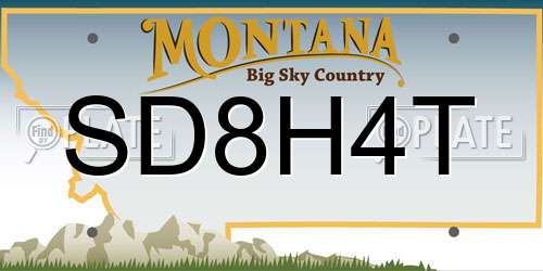 SD8H4T Montana License Plate