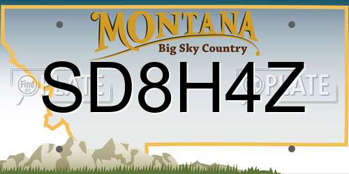 SD8H4Z Montana License Plate