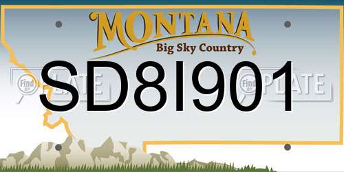 SD8I901 Montana License Plate