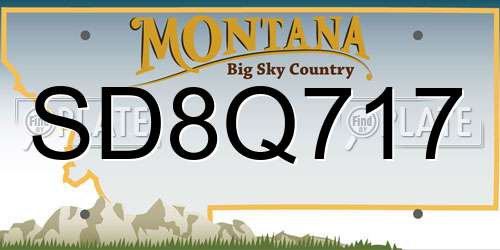 SD8Q717 Montana License Plate