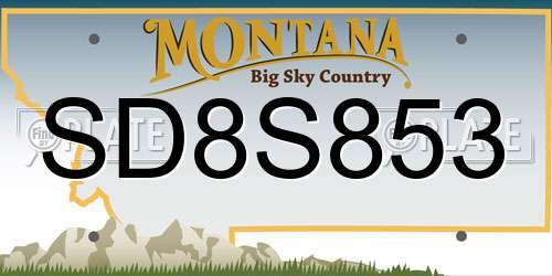 SD8S853 Montana License Plate