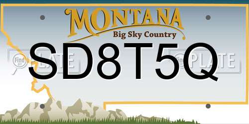 SD8T5Q Montana License Plate