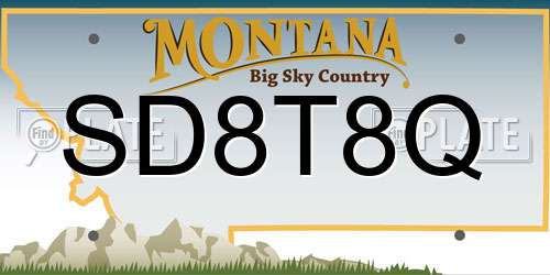 SD8T8Q Montana License Plate