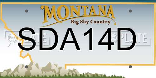 SDA14D Montana License Plate
