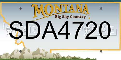 SDA4720 Montana License Plate