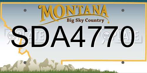 SDA4770 Montana License Plate