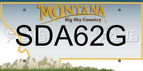 SDA62G Montana License Plate